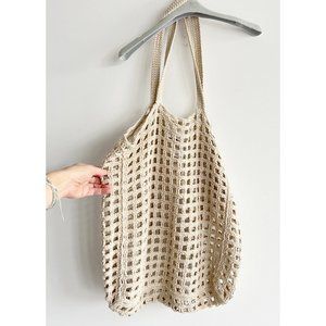 LAUREN MANOOGIAN Crochet Net Bag, Cotton/Linen